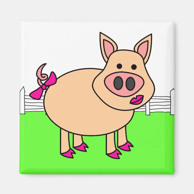 Aimant Cochon de dessin mignon (Devant)