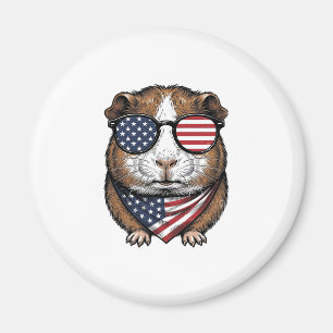Aimant Cochon d'Inde patriotique Gravure vintage