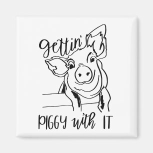 Aimant Cochon Drôle Cadeau de Ferme Animal Agriculteur Co
