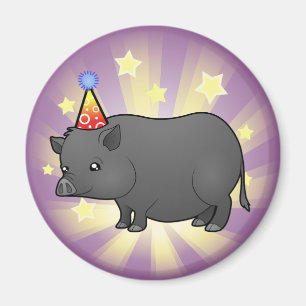 Aimant Cochon miniature d'anniversaire