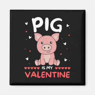 Aimant Cochon pour la Saint-Valentin mignons animaux coch