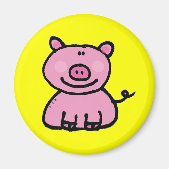 Aimant Cochon rose (Devant)