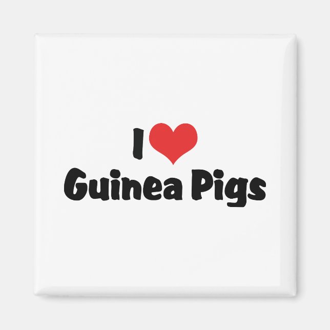 Aimant Cochons d'Inde à coeur que j'aime (Devant)