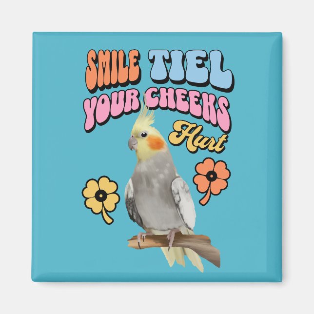 Aimant Cockatiel Parrot gai (Devant)