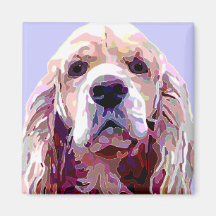 Aimant Cocker avec le visage de "attitude"