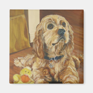 Aimant Cocker de couleur chamois