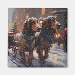 Aimant Cocker Spaniel anglais période de Noël festive