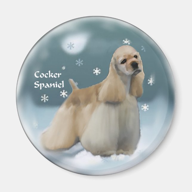 Aimant Cocker Spaniel Cadeaux de Noël (Devant)