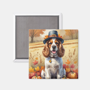 Aimant Cocker Spaniel Dans Les Feuilles D'automne Art De