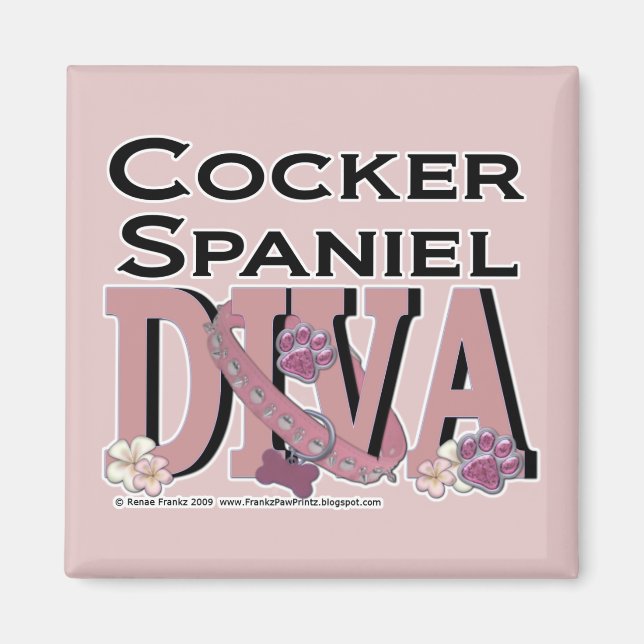 Aimant Cocker Spaniel DIVA (Devant)