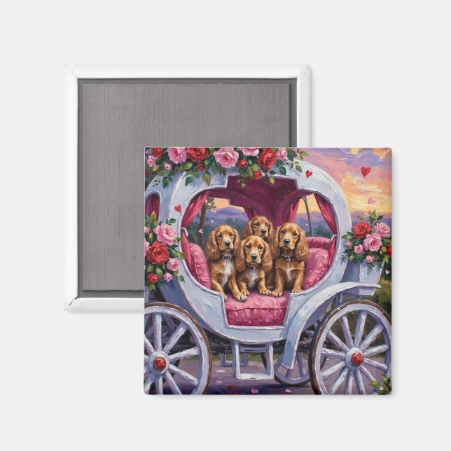 Aimant Cocker Spaniel Dog Valentine's Day  (Recto/Verso)