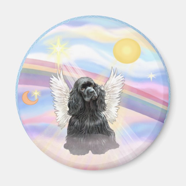 Aimant Cocker Spaniel - noir (Devant)