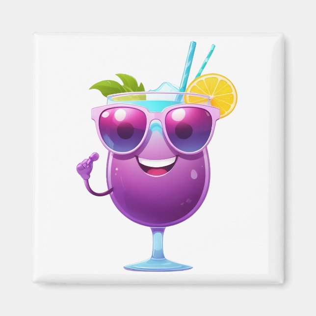 Aimant Cocktail amusant Vacances joyeuses Cool de boisson (Devant)