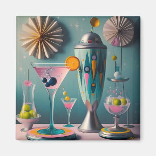 Aimant Cocktail atomique futuriste du milieu du siècle