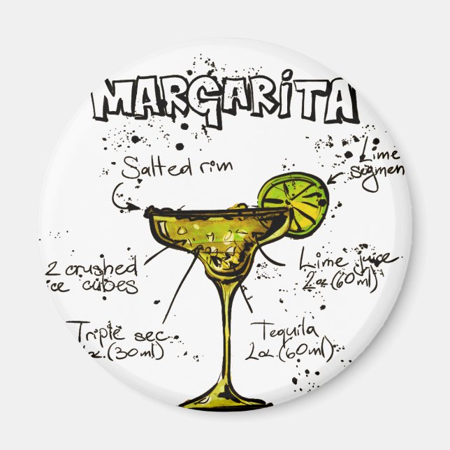 Aimant Cocktail Recette Margarita (Devant)