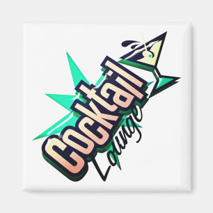 Aimant Cocktail salon martini rétro bar à liqueur vintage