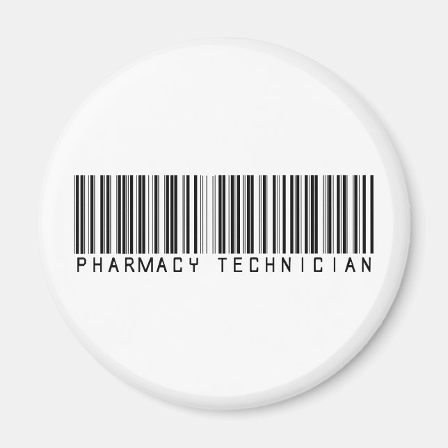Aimant Code barre du technicien en pharmacie (Devant)