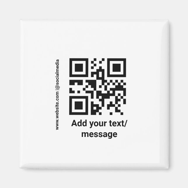 Aimant code-barres personnalisé simple ajoutez votre text (Devant)