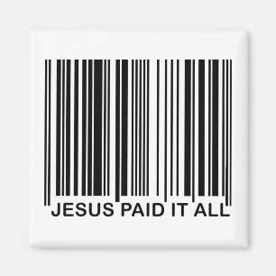 Aimant Code-barres UPC de salut chrétien Jésus a payé tou