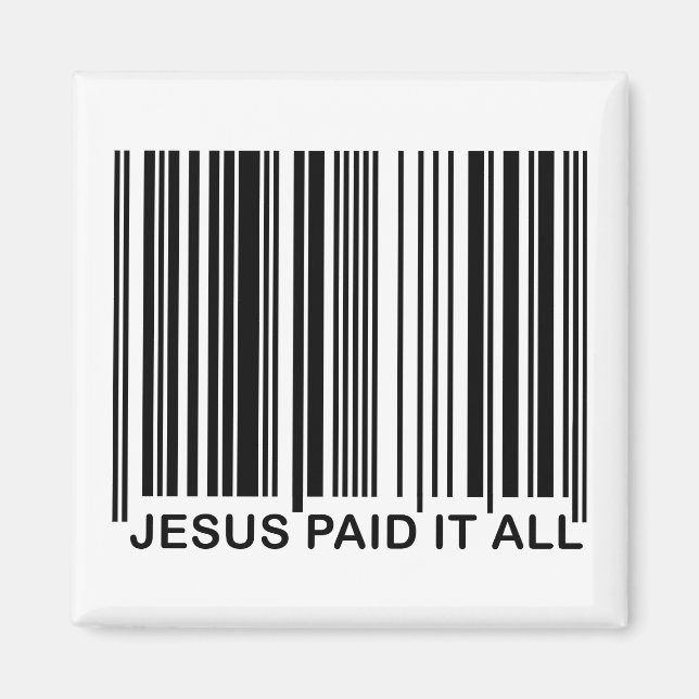 Aimant Code-barres UPC de salut chrétien Jésus a payé tou (Devant)