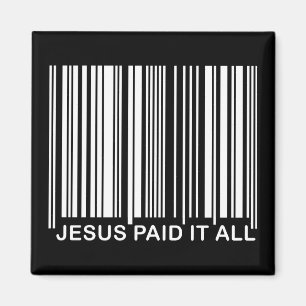Aimant Code-barres UPC de salut chrétien Jésus a tout pay