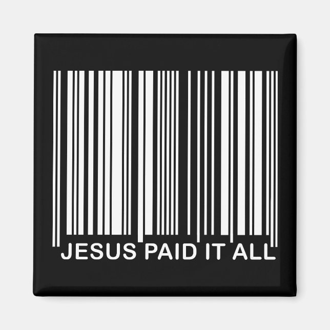 Aimant Code-barres UPC de salut chrétien Jésus a tout pay (Devant)