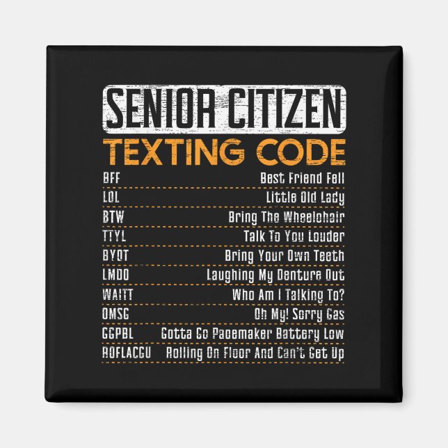 Aimant Code De Textes Pour Un Grand-Père Ou Un Grand-Père (Devant)