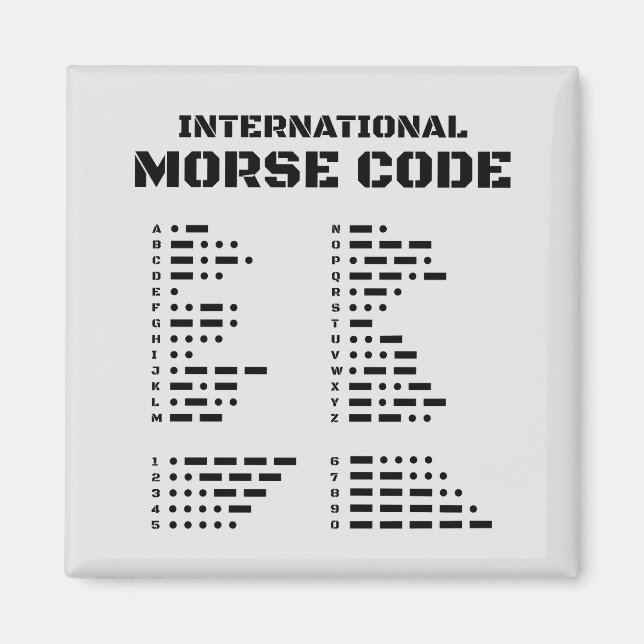 Aimant Code Morse international A-Z 0-9 (Devant)