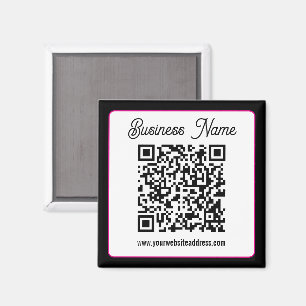 Aimant Code QR avec écriture cursive de script