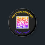 Aimant Code QR coloré, texte personnalisé et couleurs, ai<br><div class="desc">Choisissez Couleurs et Police - Magnet Your Special QR Code Info and Custom Text Personnalisé Modern Magnets / Cadeau - Ajouter votre QR Code - Image ou logo - photo / Texte - Nom ou autre info / message - Redimensionner et déplacer ou supprimer / Ajouter des éléments - Image...</div>