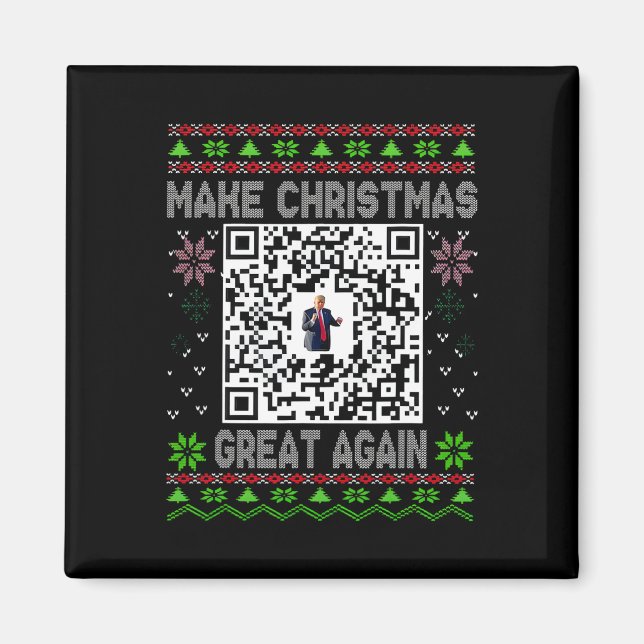 Aimant Code QR de danse drôle de Noël du président Trump  (Devant)