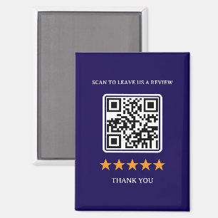 Aimant Code QR de lien de révision d'entreprise 2,5" x 3,