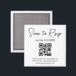 Aimant Code QR de réponse RSVP pour site web de mariage m<br><div class="desc">Aimant QR Code de réponse pour un site web de mariage minimaliste | Réponse en ligne chic et moderne</div>
