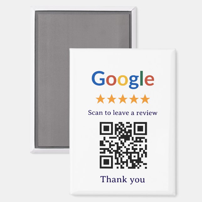Aimant Code QR de révision Google pour entreprise profess (Recto/Verso)