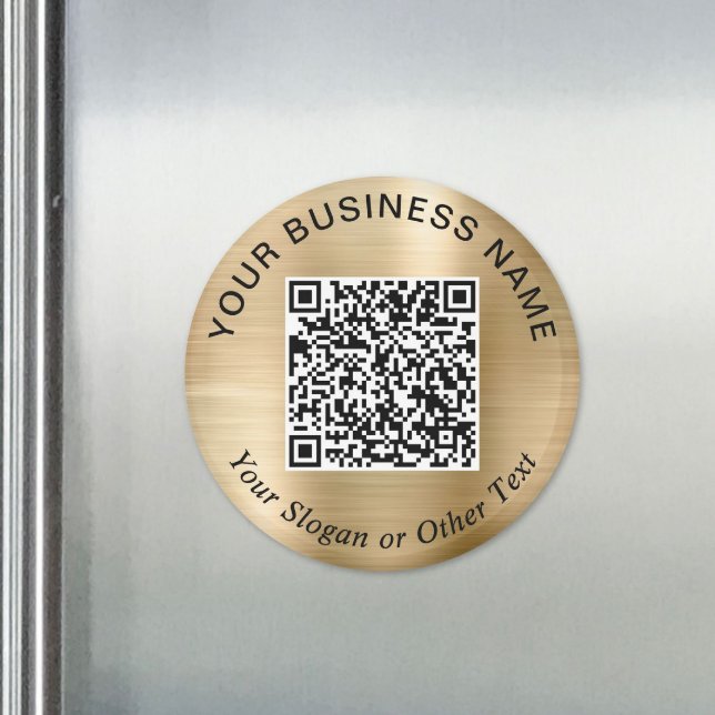 Aimant Code QR d'entreprise Gold Promotionnel (Business QR Code Gold Promotional Magnet)