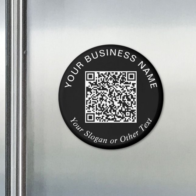 Aimant Code QR d'entreprise Noir Promotionnel (Business QR Code Black Promotional Magnet)