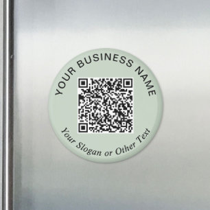 Aimant Code QR d'entreprise Sage Green Promotionnel