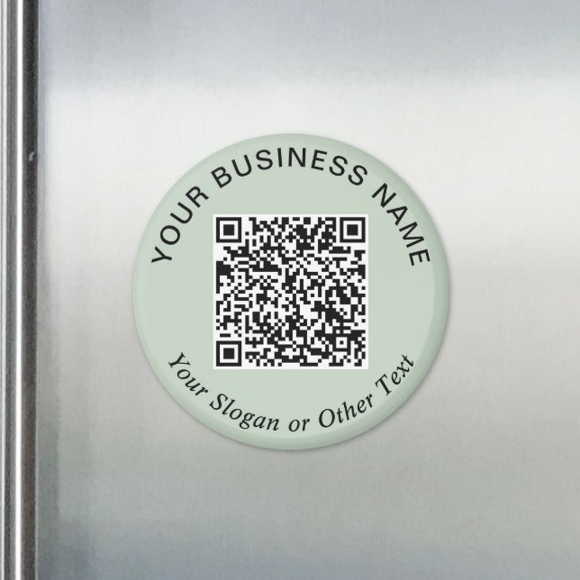 Aimant Code QR d'entreprise Sage Green Promotionnel (Business QR Code Sage Green Promotional Magnet)