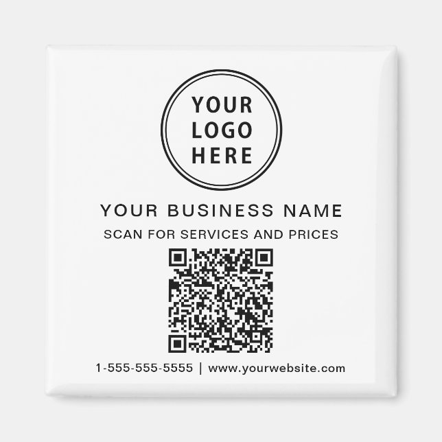 Aimant Code QR du logo commercial promotionnel (Devant)