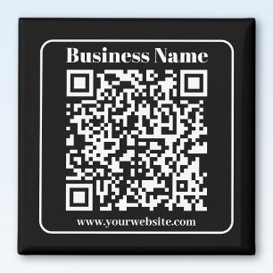 Aimant Code QR éditable Noir & Blanc Style Rétro Moderne