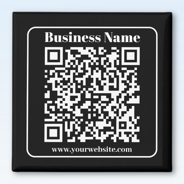 Aimant Code QR éditable Noir & Blanc Style Rétro Moderne (Créateur téléchargé)