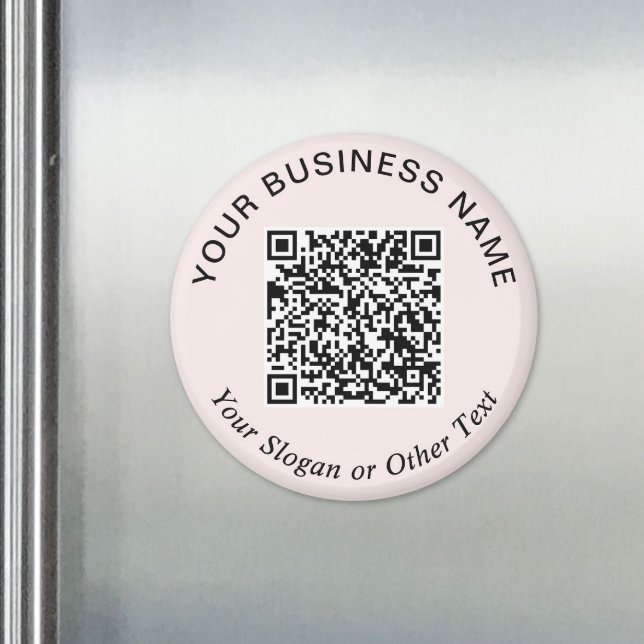 Aimant Code QR Entreprise Rose Promotionnel (Business QR Code Sage Green Promotional Magnet)