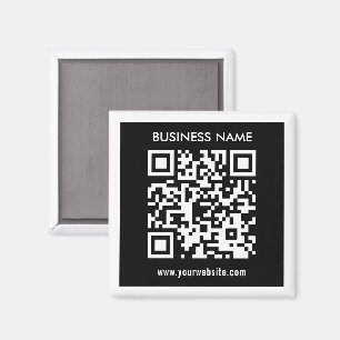 Aimant Code QR modifiable (généré instantanément) Noir