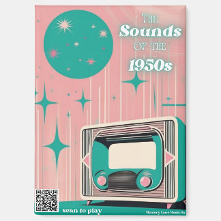 Aimant Code QR Musique des Années 50 Cadeau pour D