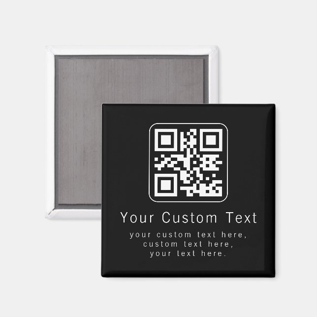 Aimant Code QR personnalisable & modèle de texte modifiab (Recto/Verso)