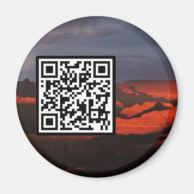 Aimant Code QR personnalisable Tempête de coucher de sole (Devant)