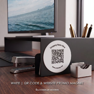 Aimant Code QR personnalisé blanc & Promotion de site Web
