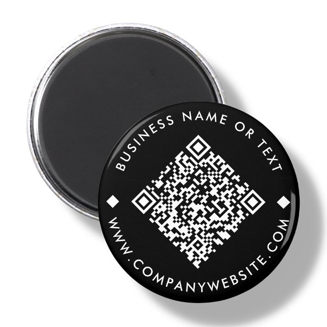 Aimant Code QR personnalisé - Magnat noir (Créateur téléchargé)