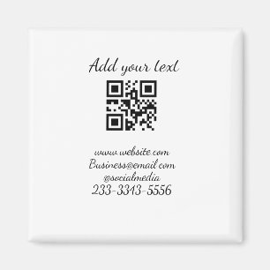 Aimant code QR personnalisé simple ajouter votre nom text