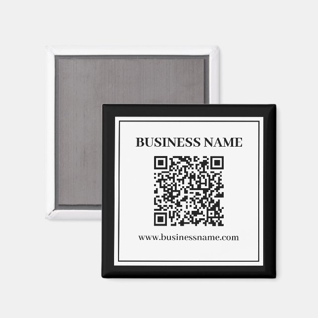 Aimant Code QR professionnel | Noir & Blanc (Recto/Verso)